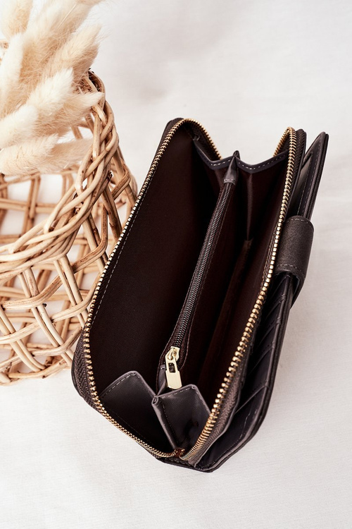 Великий жіночий гаманець з кишенею сірий