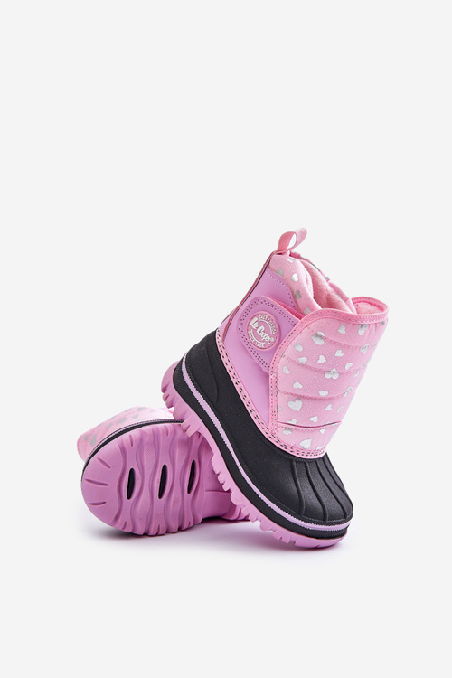 Дитячі зимові черевики на липучці рожеві Lee Cooper LCJ-24-44-2863K