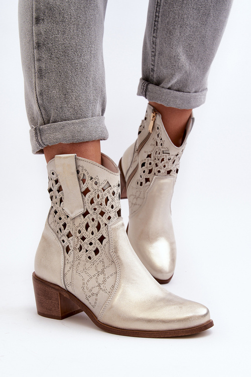 Жіночі мереживні чоботи Zazoo 3394/2 Gold