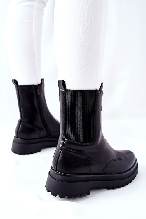 Чоботи жіночі утеплені чорні Assuh