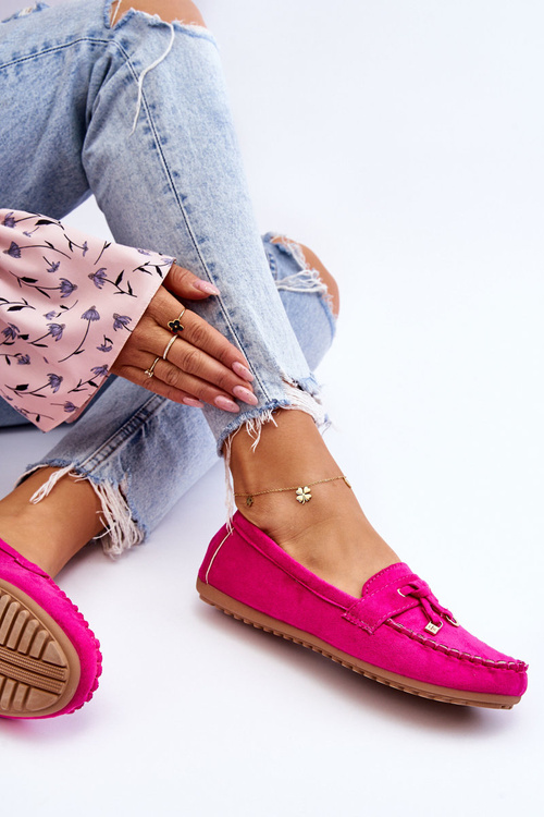 Класичні замшеві лофери кольору фуксії Good Time