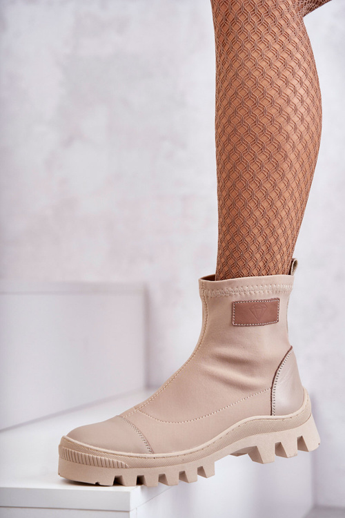 Чоботи жіночі тканинні Ніколь 2703 Бежеві