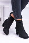 Теплі жіночі чоботи на шпильці Jokasta чорного кольору