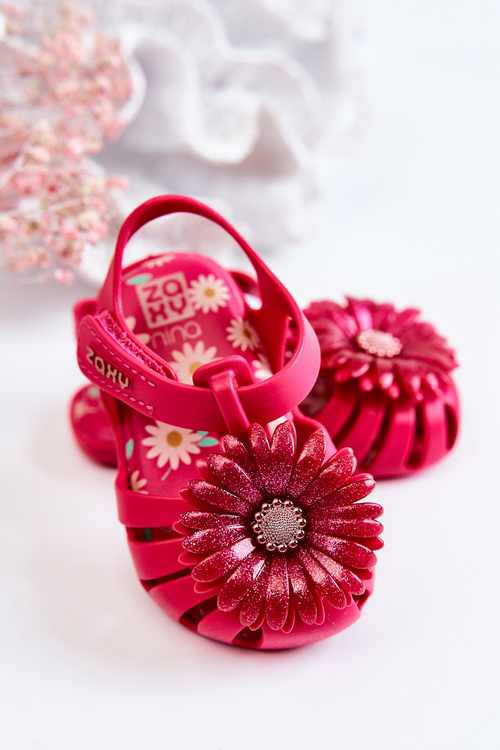 Дитячі босоніжки на липучці Аромат ZAXY JJ385030 Темно-рожевий