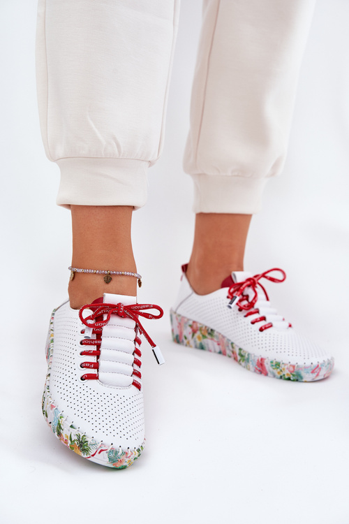 Жіноче Шкіряне Взуття На Танкетці Artiker 56C1799 Біло-Сріблясте