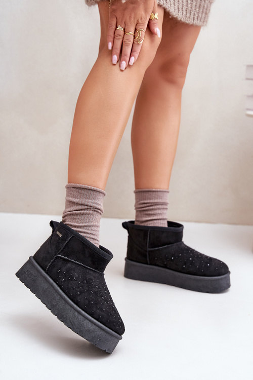 Снігові черевики з декором на платформі Big Star OO274A105 чорні