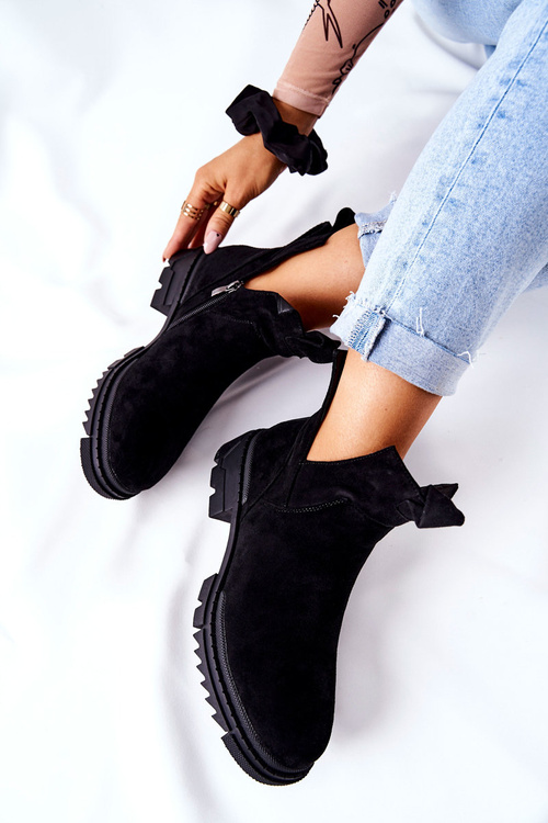 Черевики з вирізом Черевики на блискавці Чорний Corano