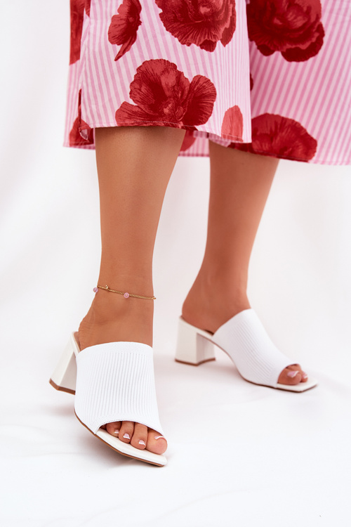 Жіночі Сандалі На Каблуку Типу Блок Білі Wenilan