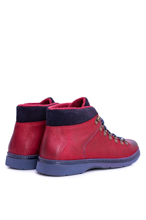 Чоловічі утеплені кросівки Neex Maroon Leather Timmo