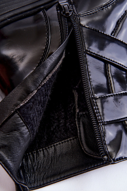 Чоботи жіночі утеплені на блискавці Чорні Joshie