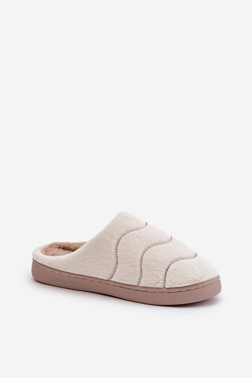 Пухнасті теплі тапочки жіночі бежеві Vamirae