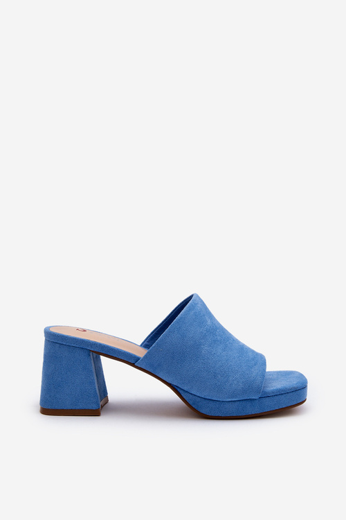 Жіночі сині босоніжки на підборах Bralya