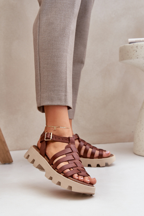 Шкіряні Жіночі Сандалі Zazoo 3695 Коричневі