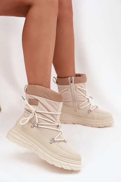 Жіночі зимові черевики на блискавці Lee Cooper LCJ 25 44 3931 бежеві Жіночі зимові черевики