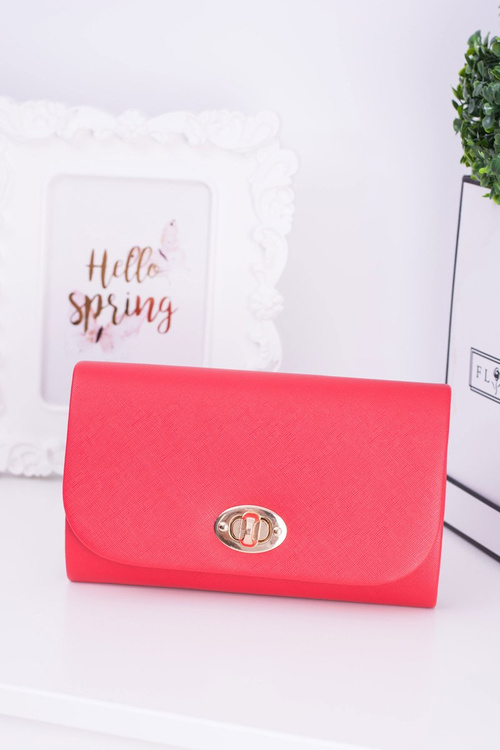 Червоний жіночий клатч із позолоченою фурнітурою