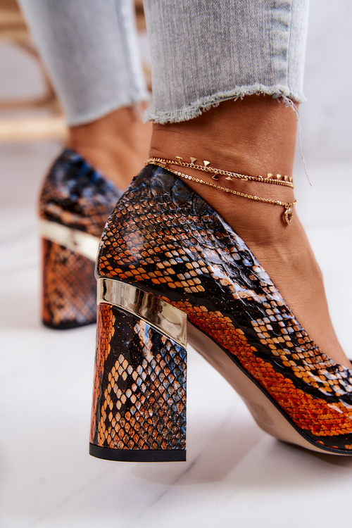 Шкіряні туфлі Lewski Snake 3117 оранжево-коричневі