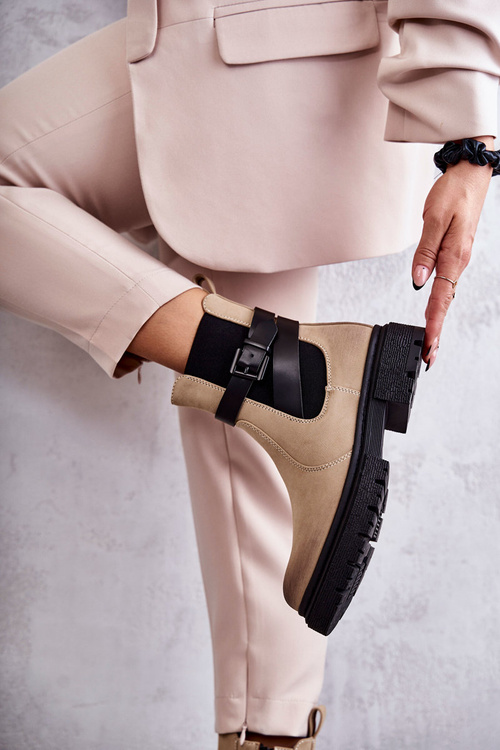 Жіночі теплі черевики Jodhpur з поясом Бежеві Хосе