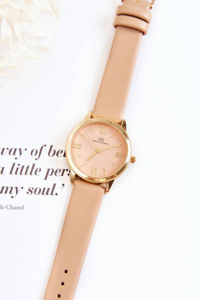 Жіночий годинник на шкіряному ремінці Giorgio & Dario Beige