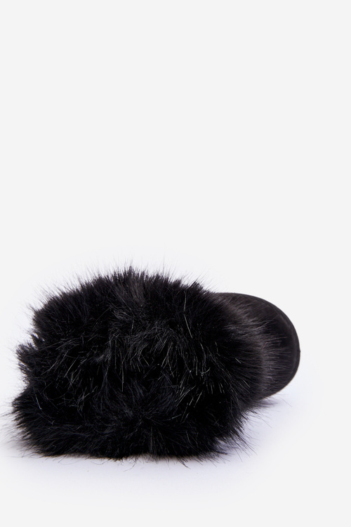 Дитячі утеплені зимові черевики з пухнастим чорним носком