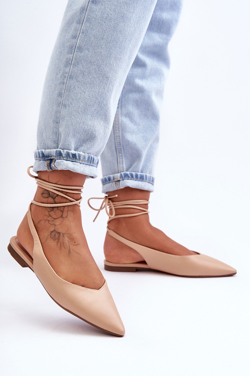 Жіночі мереживні балетки голого кольору Lilly Ann