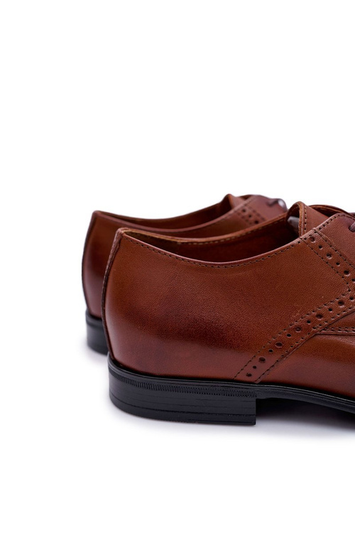 Чоловічі елегантні шкіряні коричневі напівчоботи Bednarek Westero