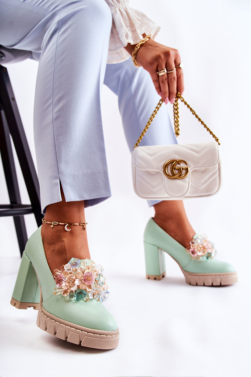 Елегантні човники з орнаментом Гладка зелена Катерина