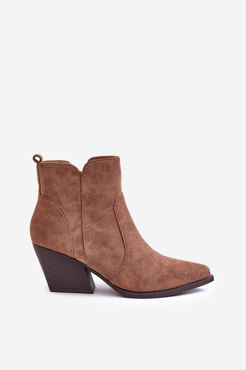 Ковбойські чоботи на флісовій підкладці, еко-замша та блискавка, коричневий Virtris