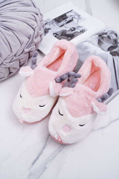 Жіночі тапочки з хутром оленя Рожевий олень