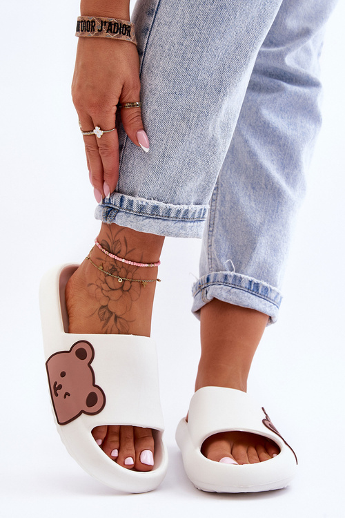 Жіночі легкі пінопластові тапочки з мотивом ведмедя Білий Parisso