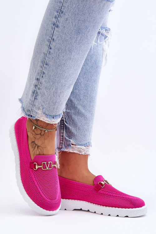 Жіночі сліпони з прикрасами кольору фуксії Alena