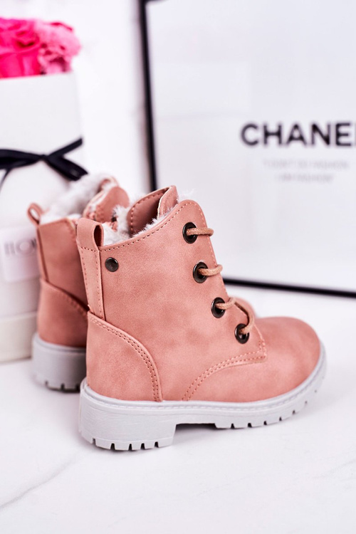 Чоботи дитячі утеплені на хутрі Рожеві Mia