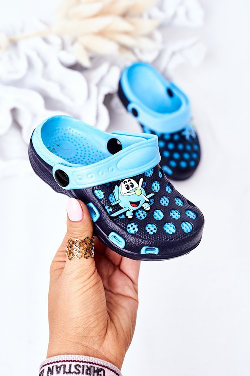 Дитячі поролонові тапочки Crocs Navy Blue Jupiter