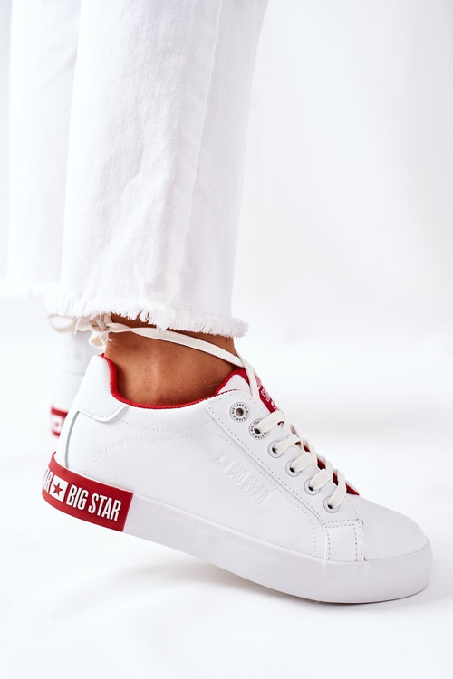 Жіночі шкіряні кросівки BIG STAR II274032 біло-червоні