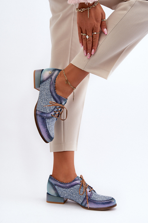 Жіночі черевики Maciejka 06452-06 Сині з натуральної шкіри