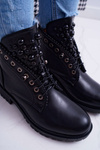 Чоботи жіночі з перлами Теплі чорні Memer
