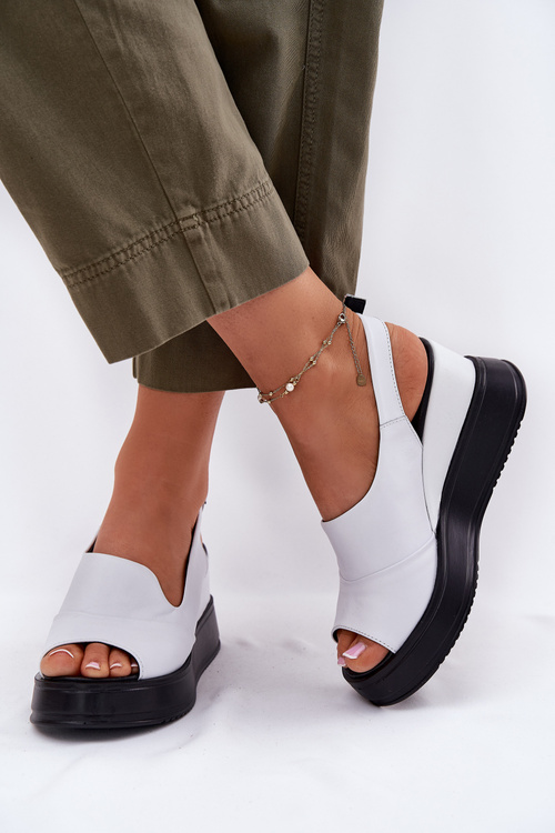 Шкіряні Жіночі Сандалі На Каблуці Artiker 52C0483 Білі