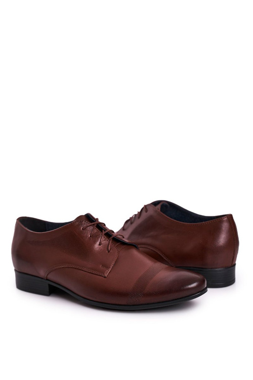 Чоловічі шкіряні мокасини на чорній підошві BEDNAREK Темно-коричневі