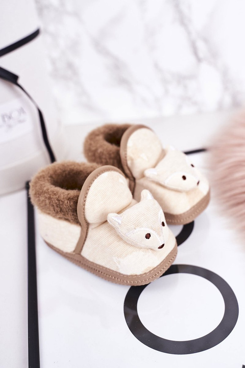 Дитячі домашні тапочки на резинці з лисицею жовтого лева