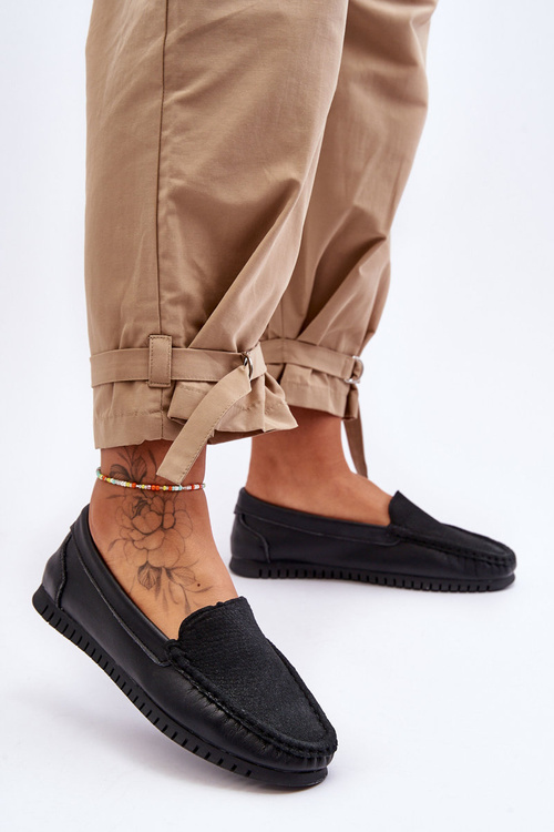 Жіночі шкіряні мокасини S.Barski LR97630 Чорні