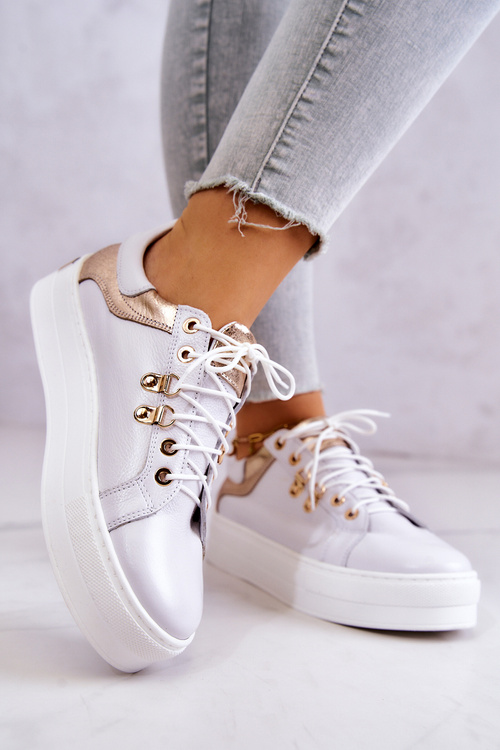 Шкіряні спортивні туфлі на платформі White Mary Ann