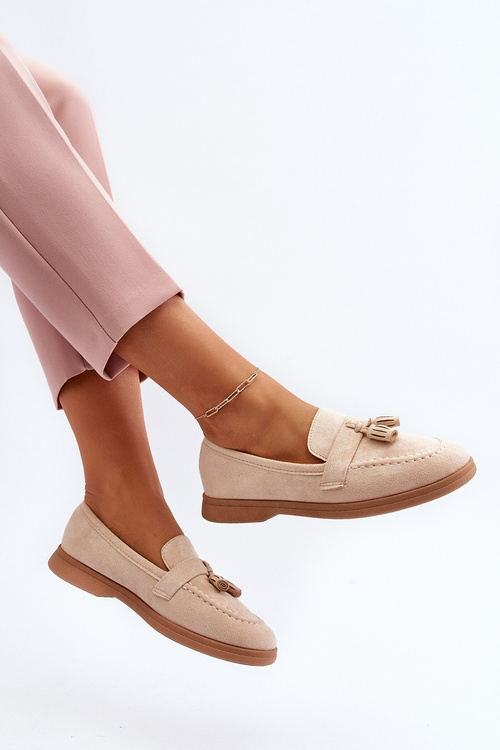 Жіночі замшеві мокасини бежеві Dansitu