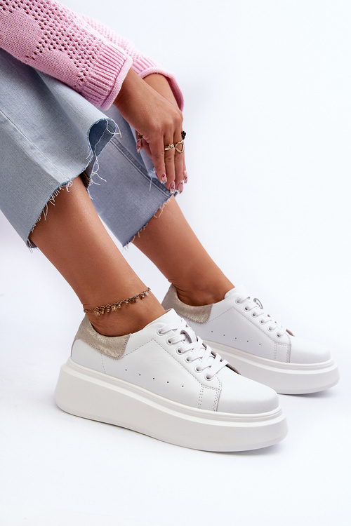 Жіночі кросівки на платформі D&A LR568 Білі