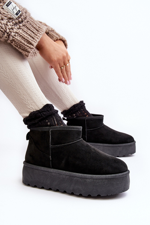 Жіночі зимові черевики на платформі Black Mennja