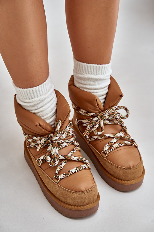 Жіночі замшеві зимові черевики з товстою шнурівкою D.Franklin DFSH375003 Коричневий