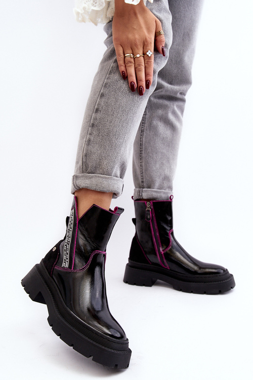 Чоботи жіночі шкіряні Maciejka 06236-15 Чорні