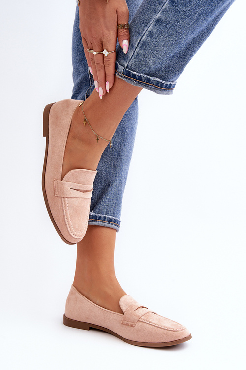 Жіночі класичні мокасини рожеві оливкові