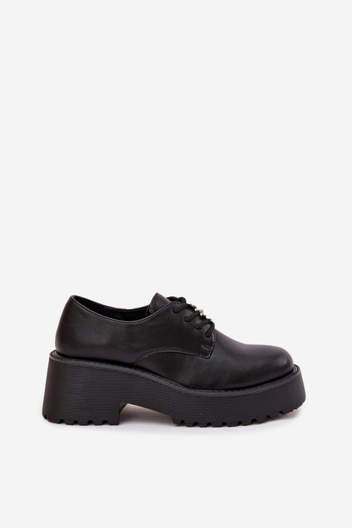 Жіночі мокасини з пряжкою з еко-шкіри чорні Laurea