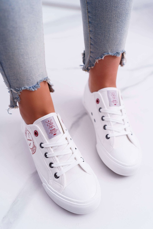 Жіночі джинсові кросівки білі DD2R4068