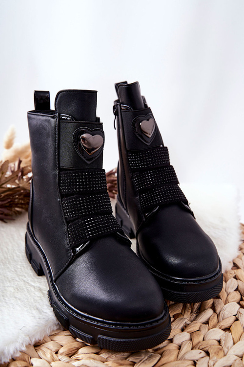 Чоботи дитячі утеплені хутром чорні Miraven