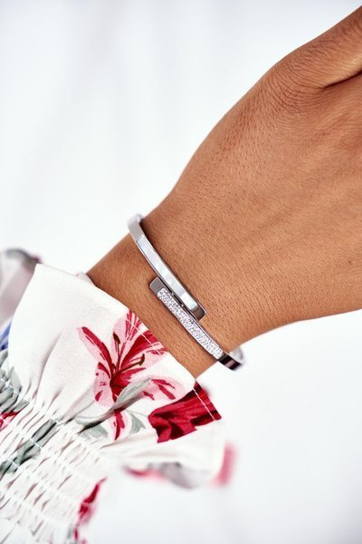 Жіночий браслет Сталевий З Цирконами Срібна Секвана